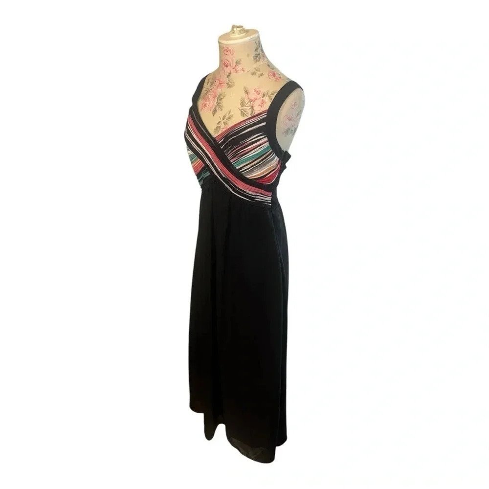 Vintage ROBBIE BEE Size 10 Maxi Dress Multi Colored Bodice - Picture 3 of 17